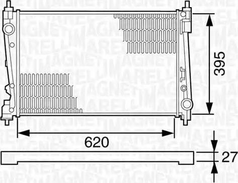 Magneti Marelli 350213124800 - Радиатор, охлаждане на двигателя vvparts.bg