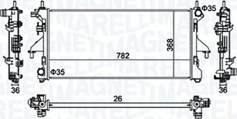 Magneti Marelli 350213126900 - Радиатор, охлаждане на двигателя vvparts.bg