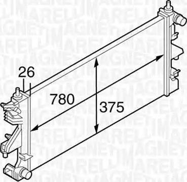 Magneti Marelli 350213126800 - Радиатор, охлаждане на двигателя vvparts.bg