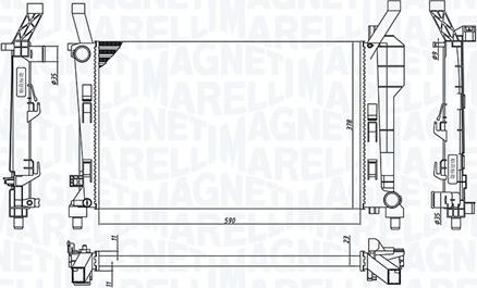 Magneti Marelli 350213126200 - Радиатор, охлаждане на двигателя vvparts.bg