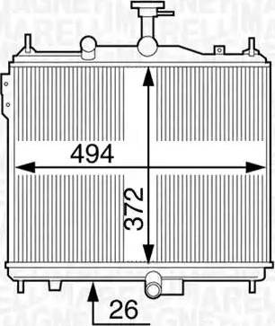 Magneti Marelli 350213128000 - Радиатор, охлаждане на двигателя vvparts.bg