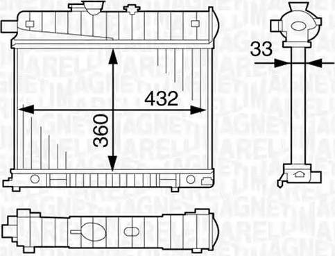 Magneti Marelli 350213122400 - Радиатор, охлаждане на двигателя vvparts.bg