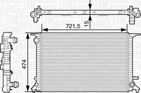 Magneti Marelli 350213127600 - Радиатор, охлаждане на двигателя vvparts.bg