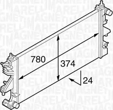 Magneti Marelli 350213127100 - Радиатор, охлаждане на двигателя vvparts.bg