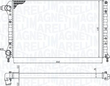 Magneti Marelli 350213179000 - Радиатор, охлаждане на двигателя vvparts.bg