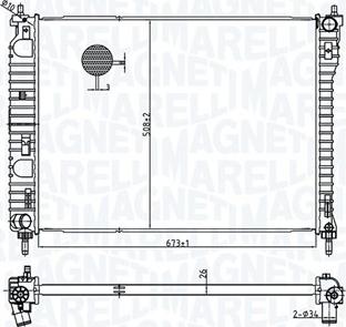 Magneti Marelli 350213179800 - Радиатор, охлаждане на двигателя vvparts.bg