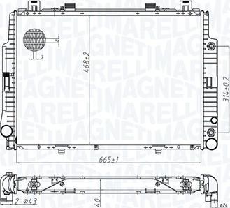 Magneti Marelli 350213174700 - Радиатор, охлаждане на двигателя vvparts.bg