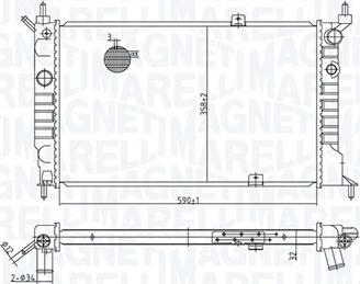 Magneti Marelli 350213175500 - Радиатор, охлаждане на двигателя vvparts.bg