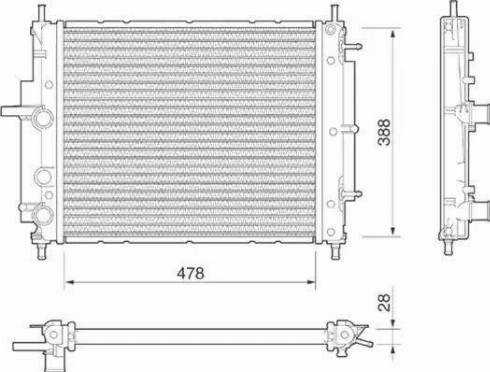 Magneti Marelli 350213175000 - Радиатор, охлаждане на двигателя vvparts.bg