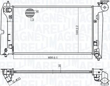 Magneti Marelli 350213175800 - Радиатор, охлаждане на двигателя vvparts.bg