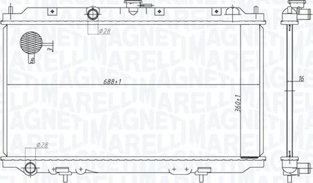 Magneti Marelli 350213176200 - Радиатор, охлаждане на двигателя vvparts.bg