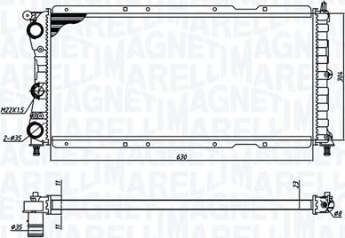 Magneti Marelli 350213171400 - Радиатор, охлаждане на двигателя vvparts.bg