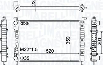 Magneti Marelli 350213171100 - Радиатор, охлаждане на двигателя vvparts.bg