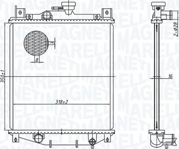 Magneti Marelli 350213178400 - Радиатор, охлаждане на двигателя vvparts.bg