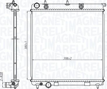 Magneti Marelli 350213173500 - Радиатор, охлаждане на двигателя vvparts.bg