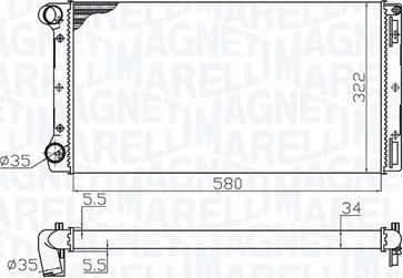 Magneti Marelli 350213172000 - Радиатор, охлаждане на двигателя vvparts.bg