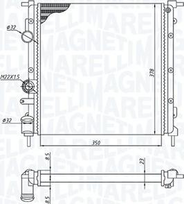 Magneti Marelli 350213172100 - Радиатор, охлаждане на двигателя vvparts.bg