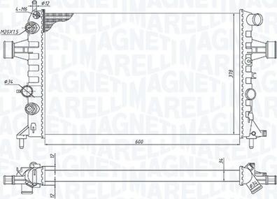 Magneti Marelli 350213172300 - Радиатор, охлаждане на двигателя vvparts.bg