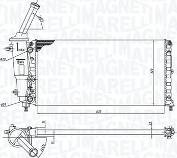 Magneti Marelli 350213172200 - Радиатор, охлаждане на двигателя vvparts.bg