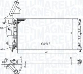 Magneti Marelli 350213177000 - Радиатор, охлаждане на двигателя vvparts.bg