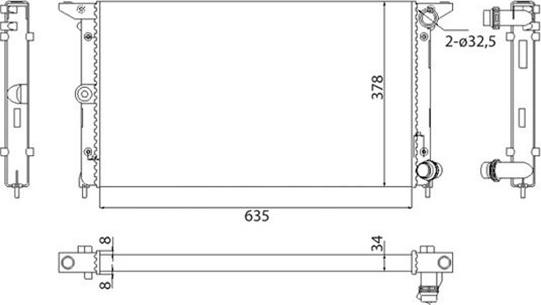 Magneti Marelli 350213844003 - Радиатор, охлаждане на двигателя vvparts.bg