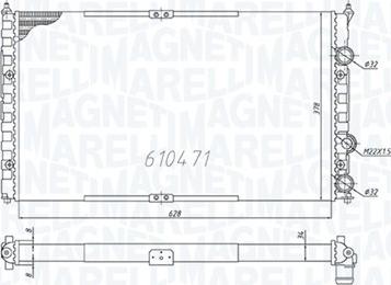 Magneti Marelli 350213842000 - Радиатор, охлаждане на двигателя vvparts.bg