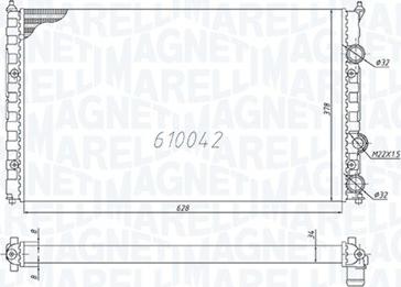 Magneti Marelli 350213838000 - Радиатор, охлаждане на двигателя vvparts.bg