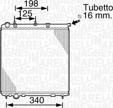 Magneti Marelli 350213821000 - Радиатор, охлаждане на двигателя vvparts.bg