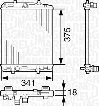 Magneti Marelli 350213391000 - Радиатор, охлаждане на двигателя vvparts.bg