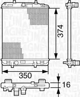 Magneti Marelli 350213393000 - Радиатор, охлаждане на двигателя vvparts.bg