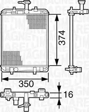 Magneti Marelli 350213392000 - Радиатор, охлаждане на двигателя vvparts.bg