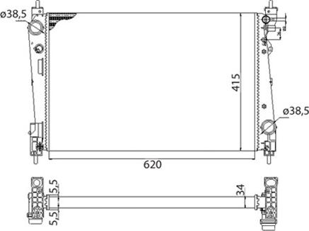 Magneti Marelli 350213386003 - Радиатор, охлаждане на двигателя vvparts.bg