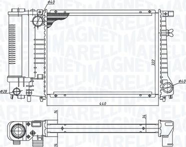 Magneti Marelli 350213240000 - Радиатор, охлаждане на двигателя vvparts.bg