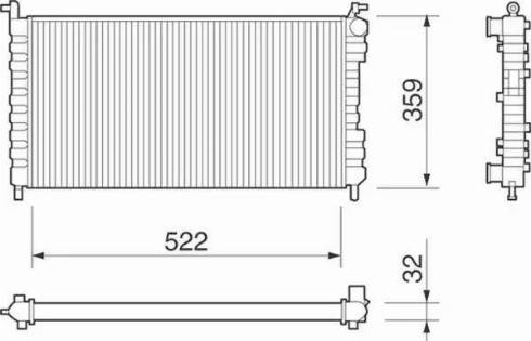 Magneti Marelli 350213258000 - Радиатор, охлаждане на двигателя vvparts.bg