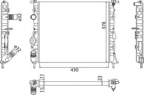 Magneti Marelli 350213261003 - Радиатор, охлаждане на двигателя vvparts.bg