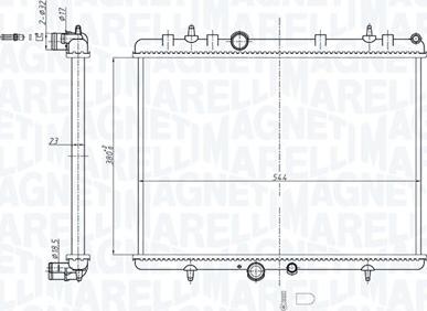 Magneti Marelli 350213209600 - Радиатор, охлаждане на двигателя vvparts.bg