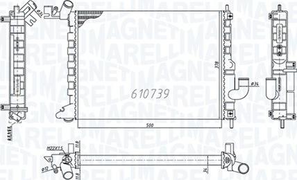 Magneti Marelli 350213200200 - Радиатор, охлаждане на двигателя vvparts.bg