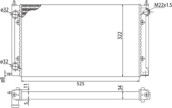 Magneti Marelli 350213203003 - Радиатор, охлаждане на двигателя vvparts.bg