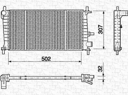 Magneti Marelli 350213748000 - Радиатор, охлаждане на двигателя vvparts.bg