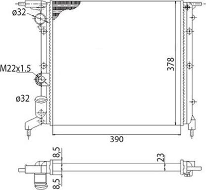 Magneti Marelli 350213709003 - Радиатор, охлаждане на двигателя vvparts.bg