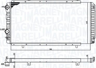 Magneti Marelli 350213707000 - Радиатор, охлаждане на двигателя vvparts.bg