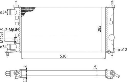 Magneti Marelli 350213776003 - Радиатор, охлаждане на двигателя vvparts.bg