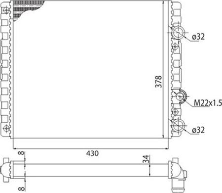 Magneti Marelli 350213778003 - Радиатор, охлаждане на двигателя vvparts.bg