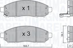 Magneti Marelli 363916060982 - Комплект спирачно феродо, дискови спирачки vvparts.bg