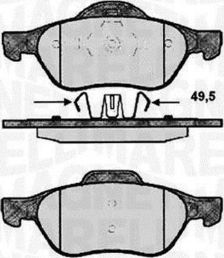 Magneti Marelli 363916060572 - Комплект спирачно феродо, дискови спирачки vvparts.bg