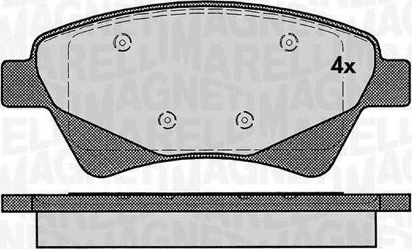 Magneti Marelli 363916060380 - Комплект спирачно феродо, дискови спирачки vvparts.bg