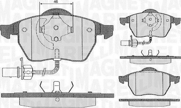 Magneti Marelli 363916060261 - Комплект спирачно феродо, дискови спирачки vvparts.bg