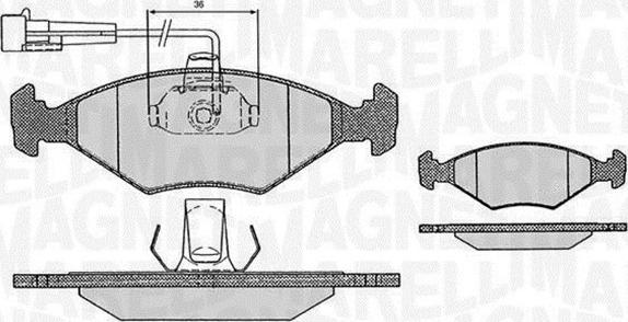 Magneti Marelli 363916060234 - Комплект спирачно феродо, дискови спирачки vvparts.bg