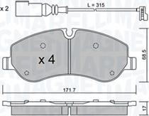 Magneti Marelli 363916061165 - Комплект спирачно феродо, дискови спирачки vvparts.bg