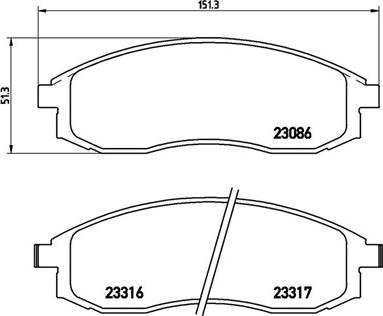 Wagner Lockheed WBP23086A - Комплект спирачно феродо, дискови спирачки vvparts.bg